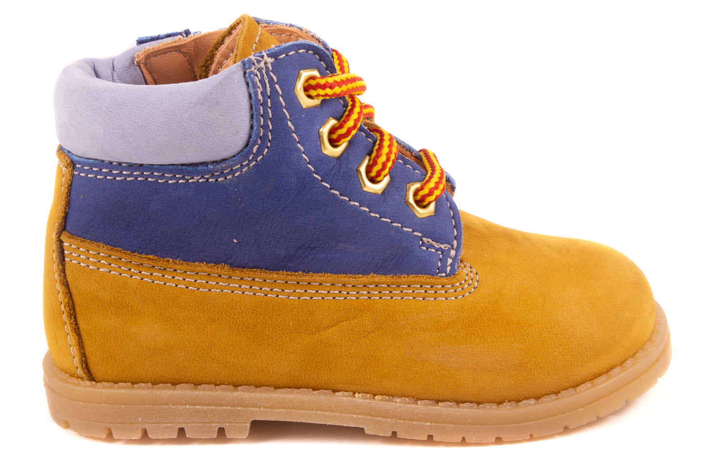 Sneaker Bottine Geel Nubuck Blauw Boven