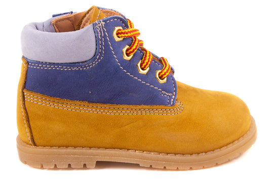 Sneaker Bottine Geel Nubuck Blauw Boven