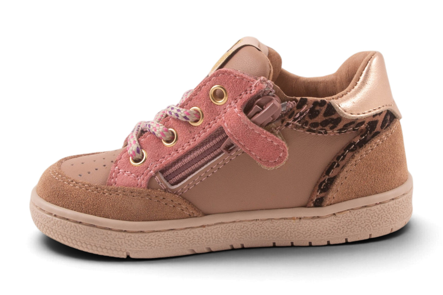 Klein Roze Nubuck Leopard Glitter P Opzij