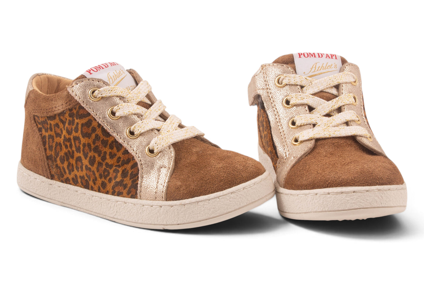 sneaker bruin nubuck leopard opzij