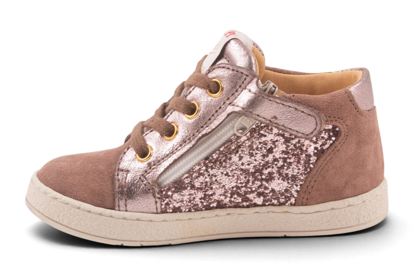 Roze Nubuck Glitter Opzij