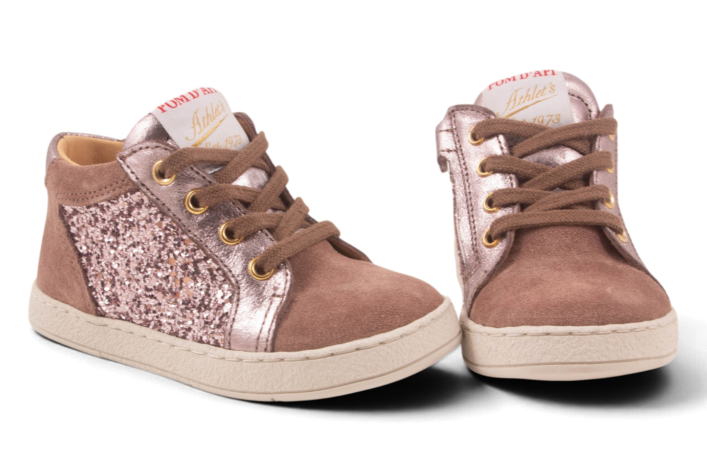 Roze Nubuck Glitter Opzij