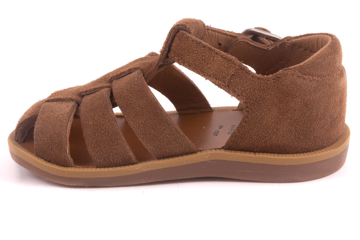 Sandaal Gesloten Cognac Nubuck