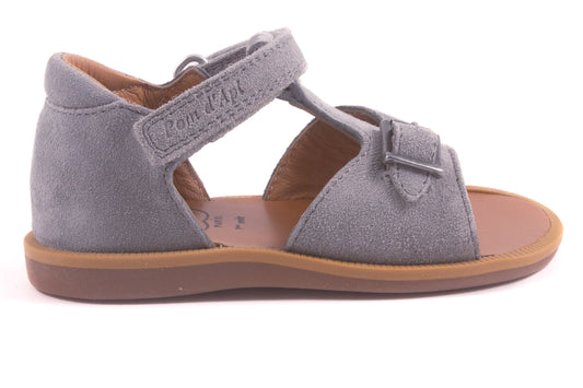 Sandaal Gespje Vooraan Blauw Nubuck
