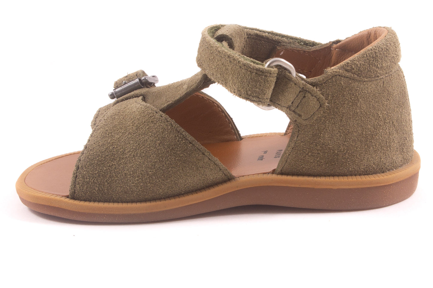 Sandaal Gespje Vooraan Kaki Nubuck
