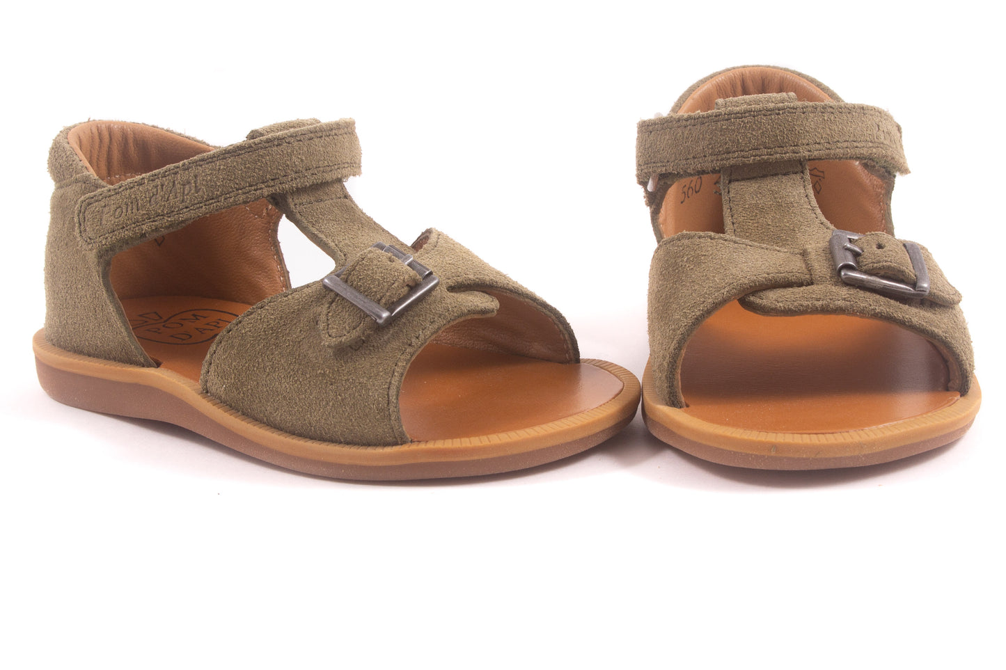 Sandaal Gespje Vooraan Kaki Nubuck