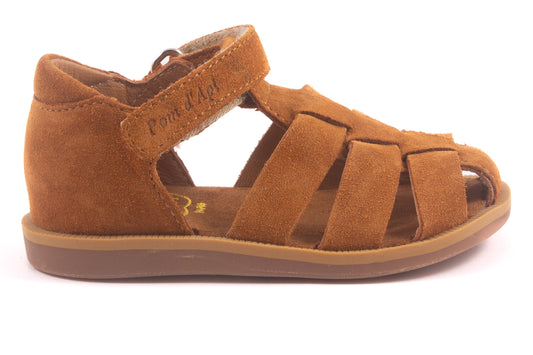 Sandaal Gesloten Zachte Zool Cognac Nubuck