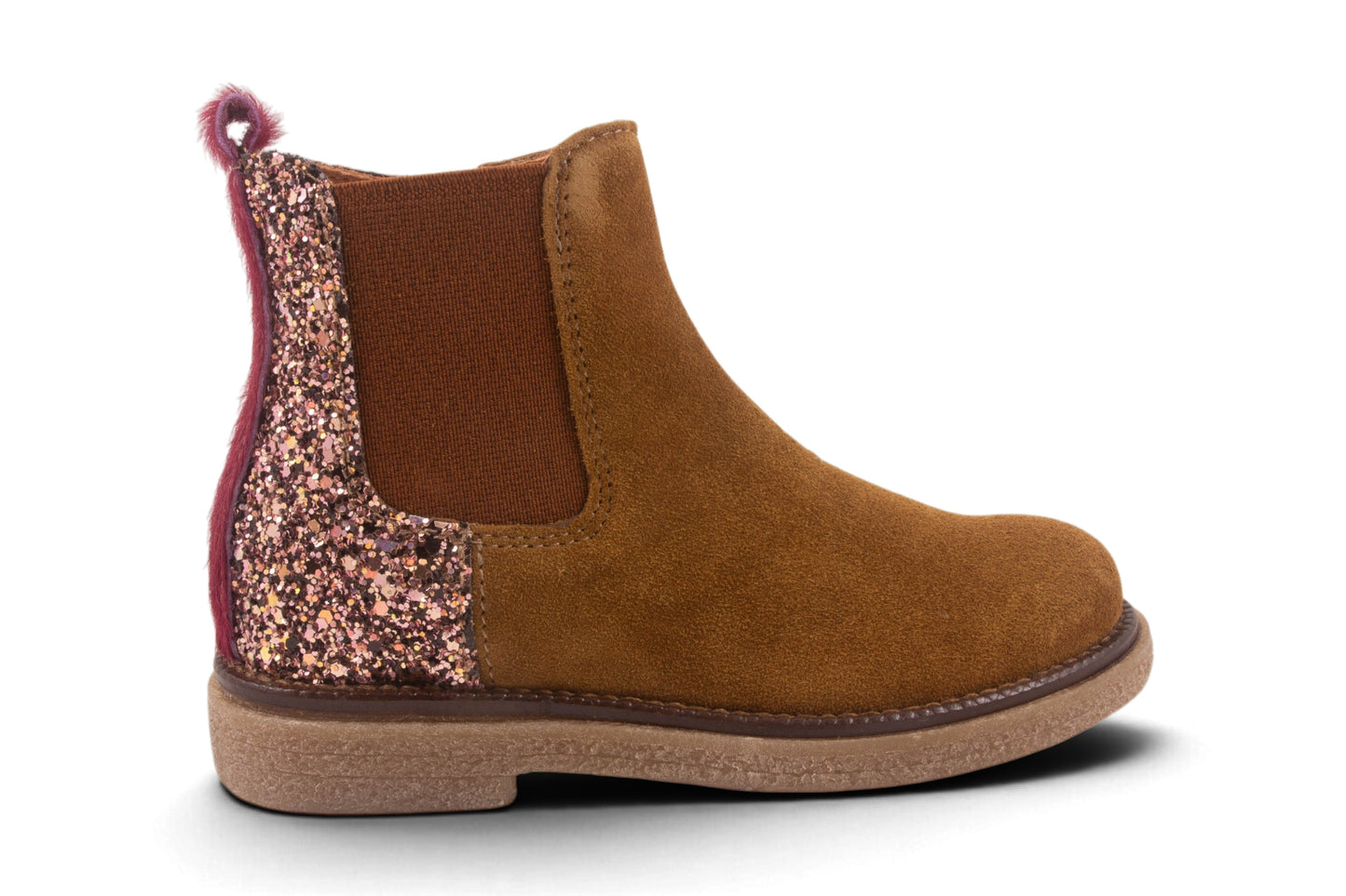 Kaki Nubuck Glitter Achter Bordeaux Pony Accent