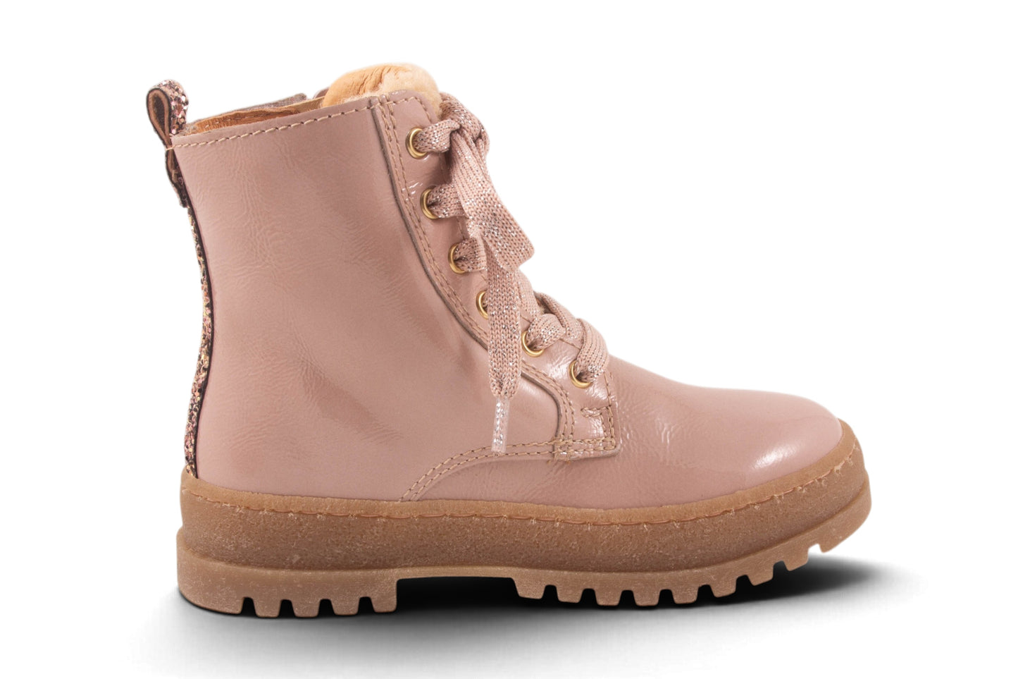 Veterlaars Roze Lak Glitter Accent Achter Teddy Accent