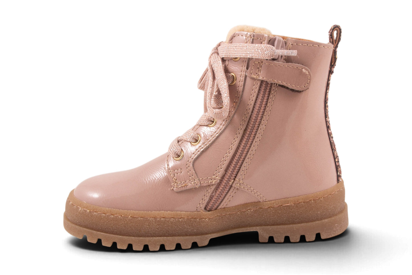 Veterlaars Roze Lak Glitter Accent Achter Teddy Accent