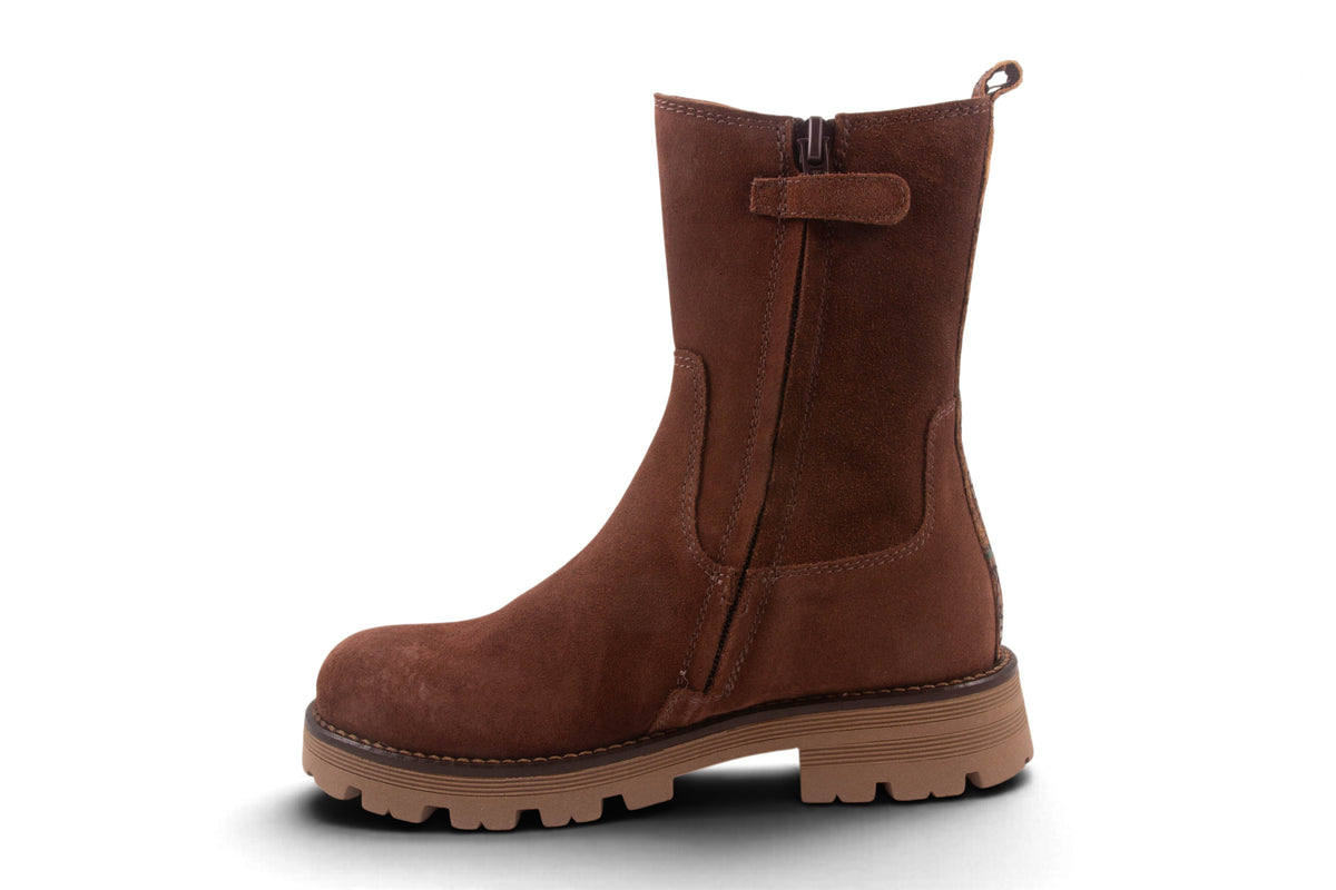 Hoge Laars Donkerbruin Nubuck Snake Achter