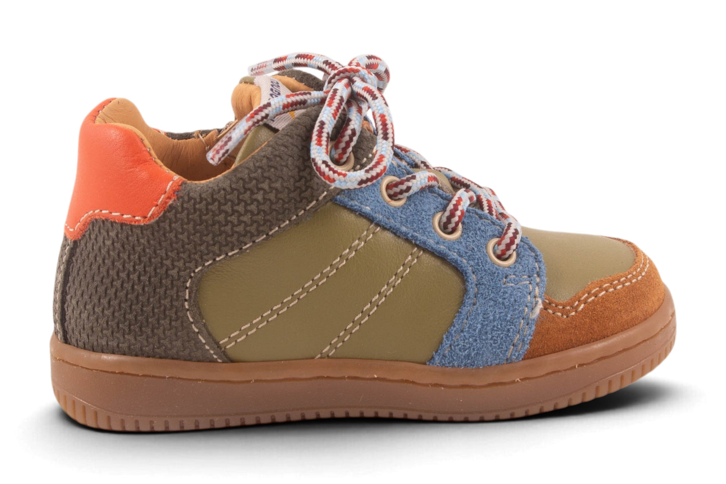 Groen Leder Oker Blauw Nubuck