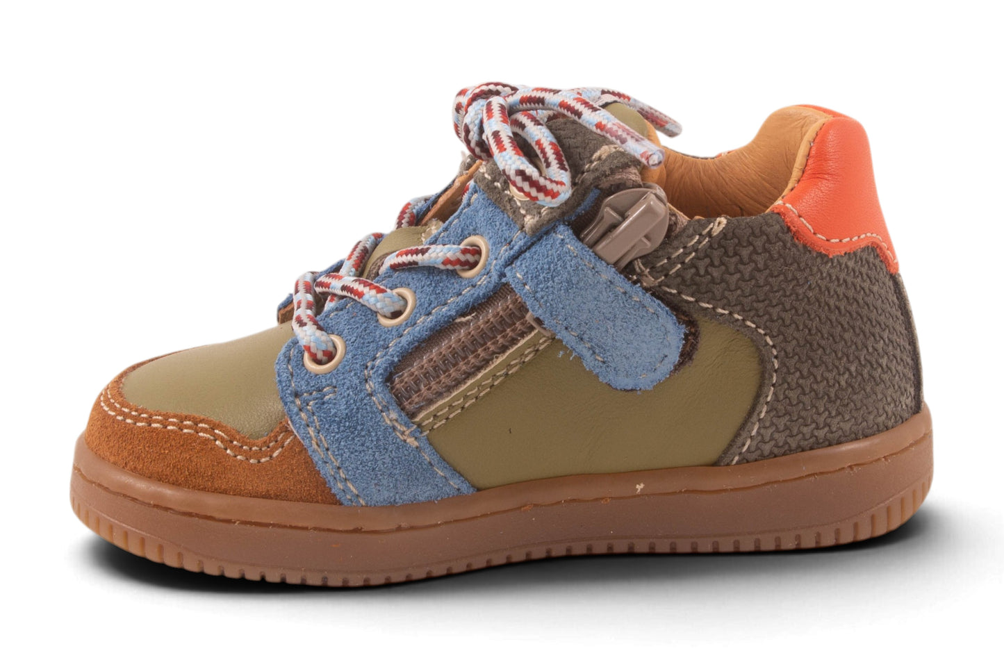 Groen Leder Oker Blauw Nubuck