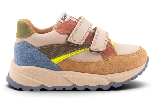 Runner Velcro Beige Rood Fluo Geel