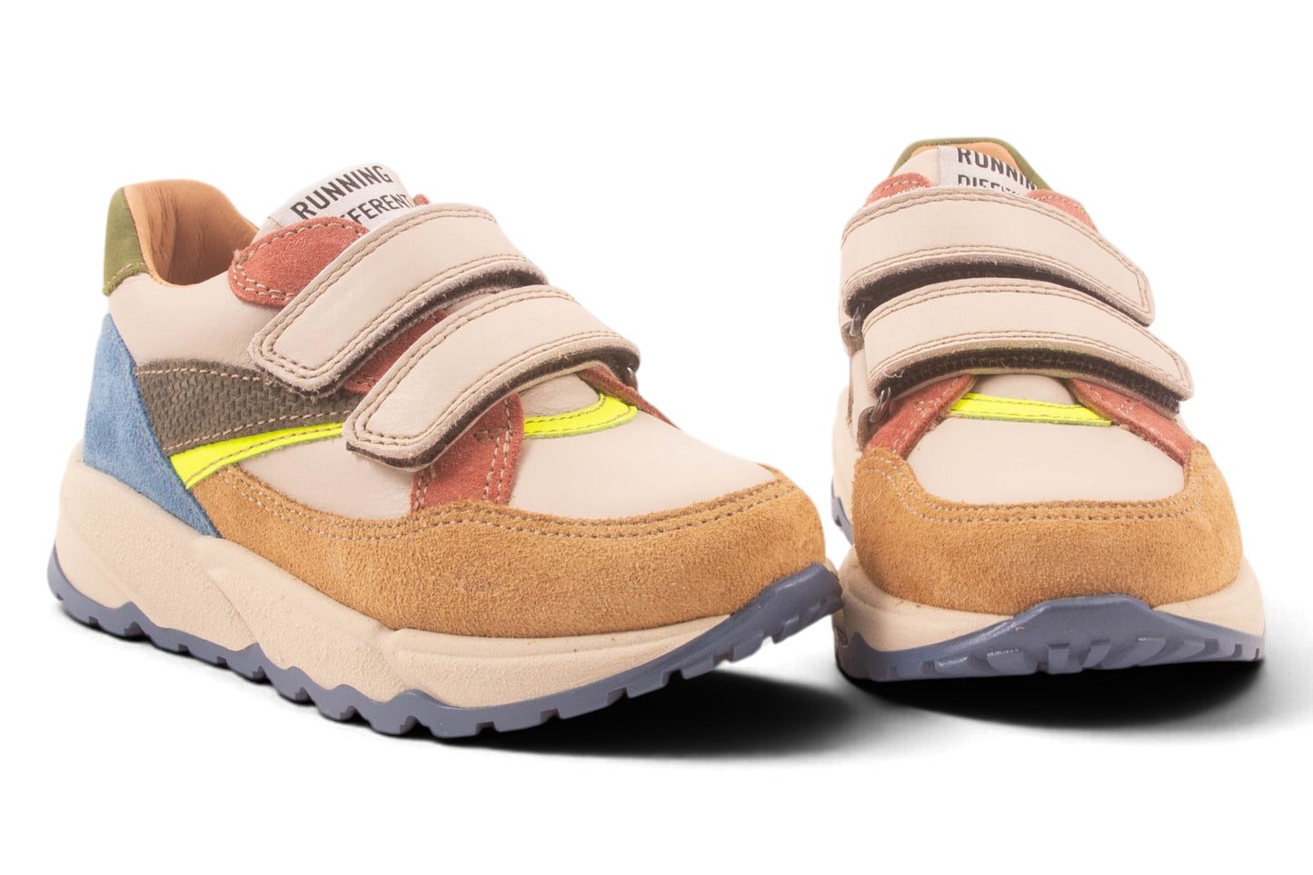 Runner Velcro Beige Rood Fluo Geel