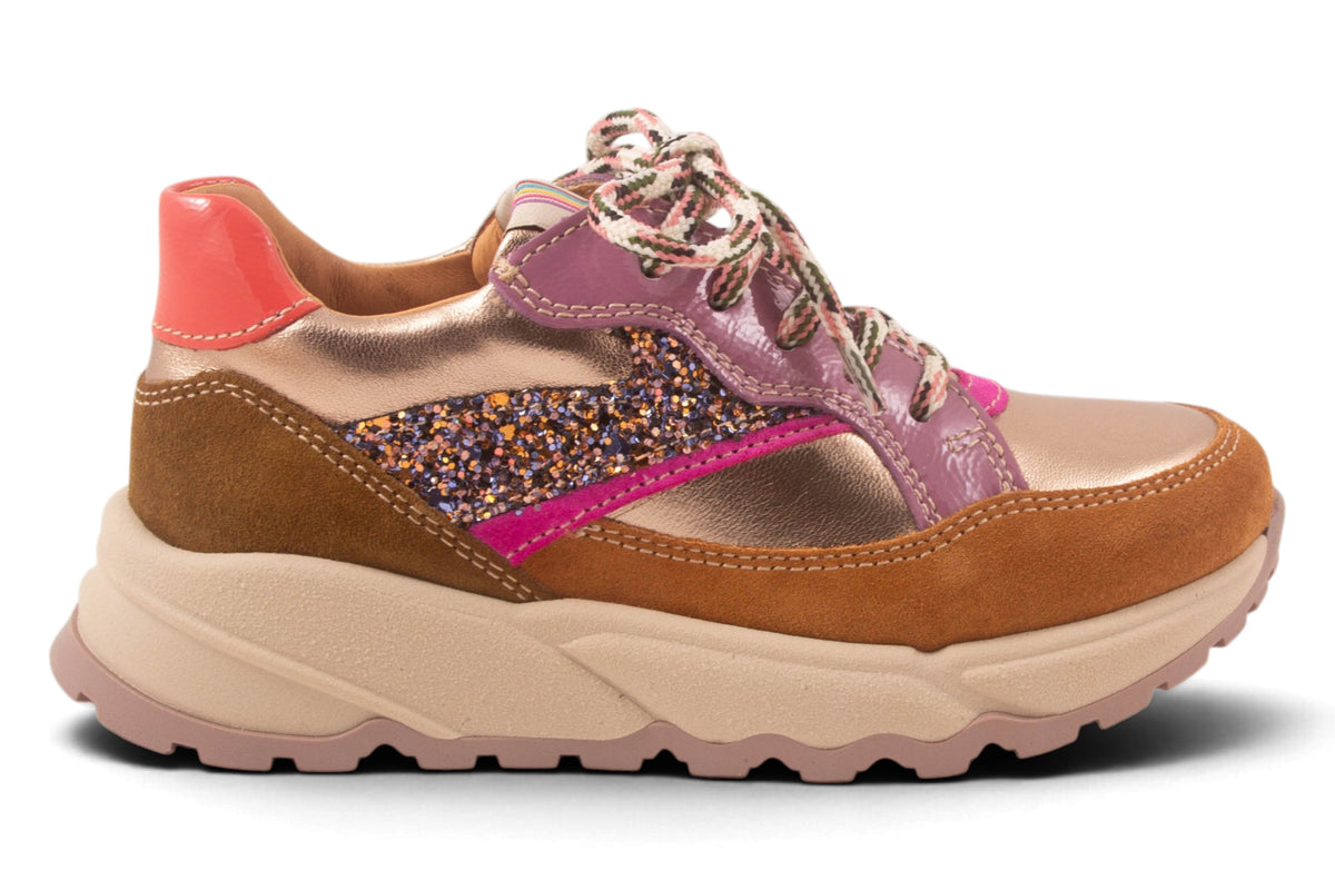 Runner Goud Metalic Oker Tip Glitter Streep