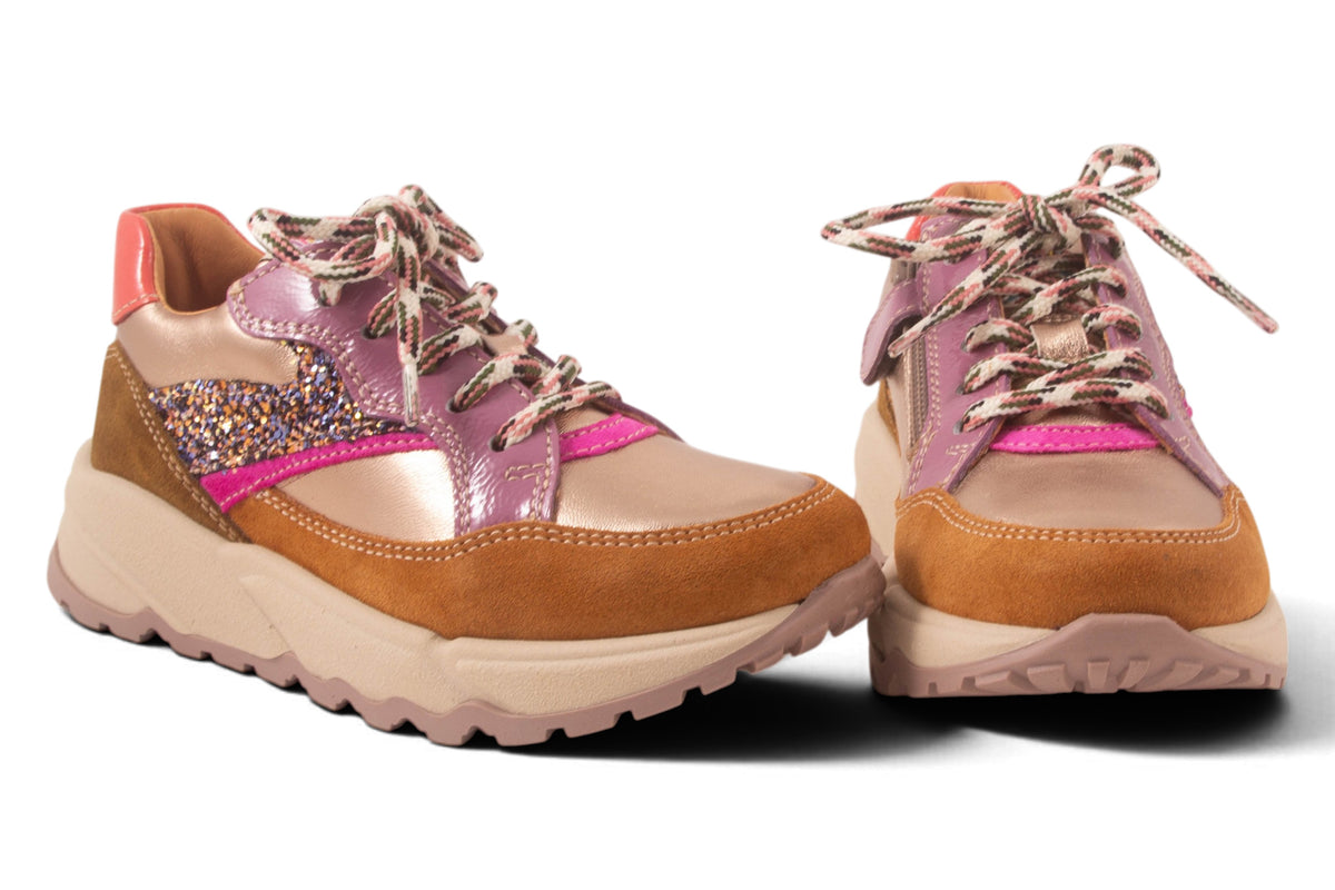 Runner Goud Metalic Oker Tip Glitter Streep