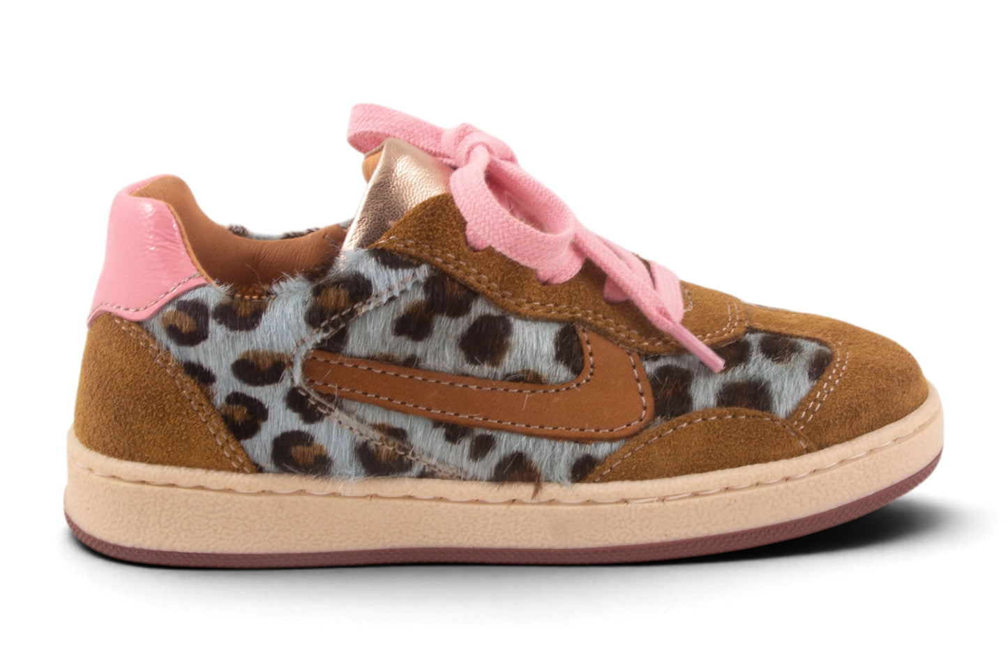 Blauw Leopard Pony Kaki Nubuck Roze Veter