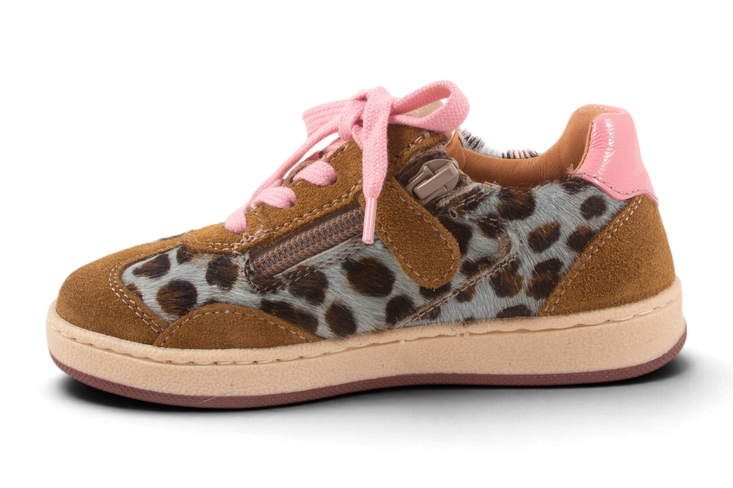 Blauw Leopard Pony Kaki Nubuck Roze Veter