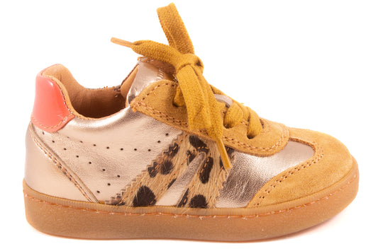 Sneaker Klein Goud Metalic Leopard Pony V Opzij