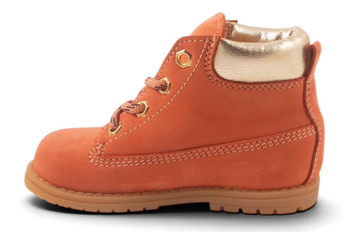 Bottine Oranje Nubuck Goud Rand