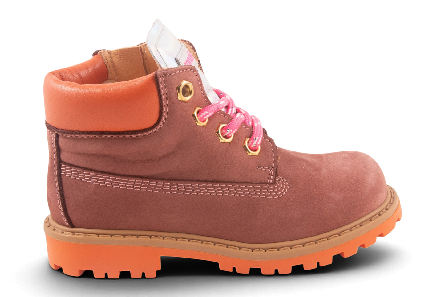 Bottine Groot Mauve Nubuck Oranje Zool