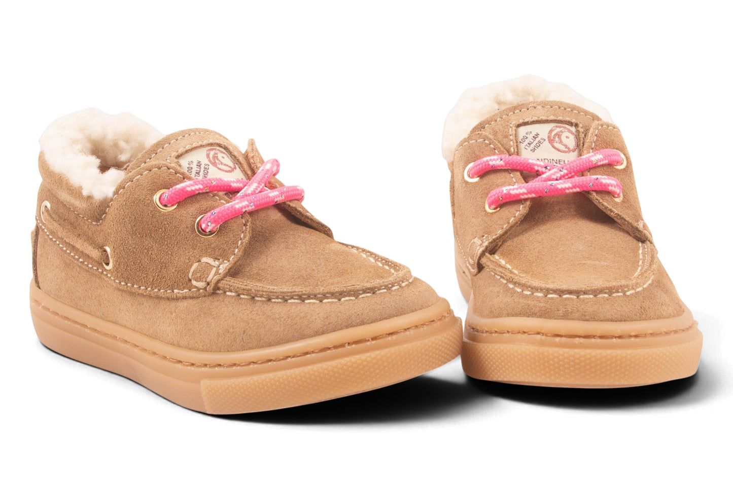 Loafer Beige Nubuck Roze Veter Teddy Rand