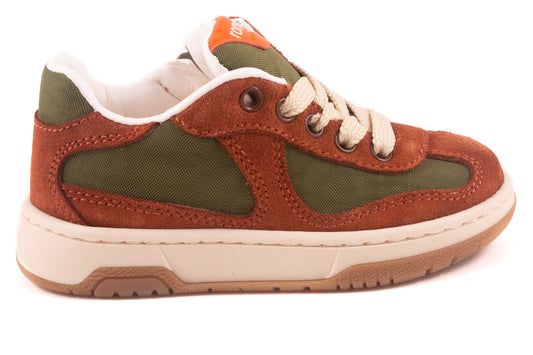 Sneaker Bruin Nubuck Groen Detail