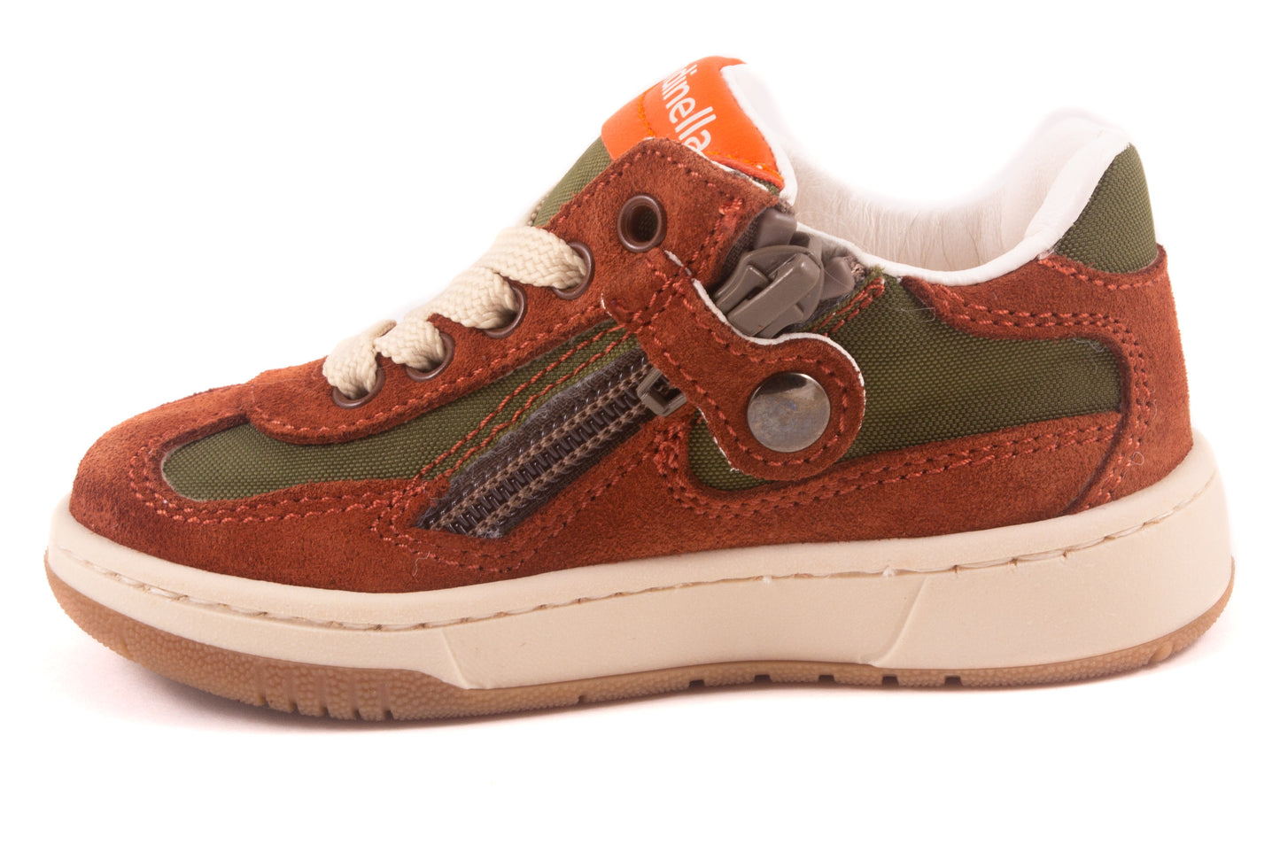 Sneaker Bruin Nubuck Groen Detail