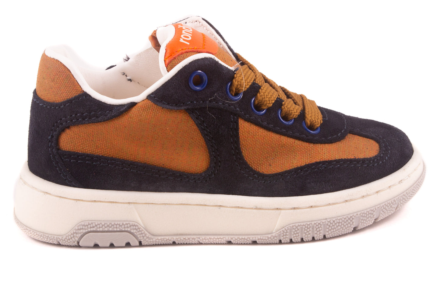 Sneaker Blauw Nubuck Oker Detail