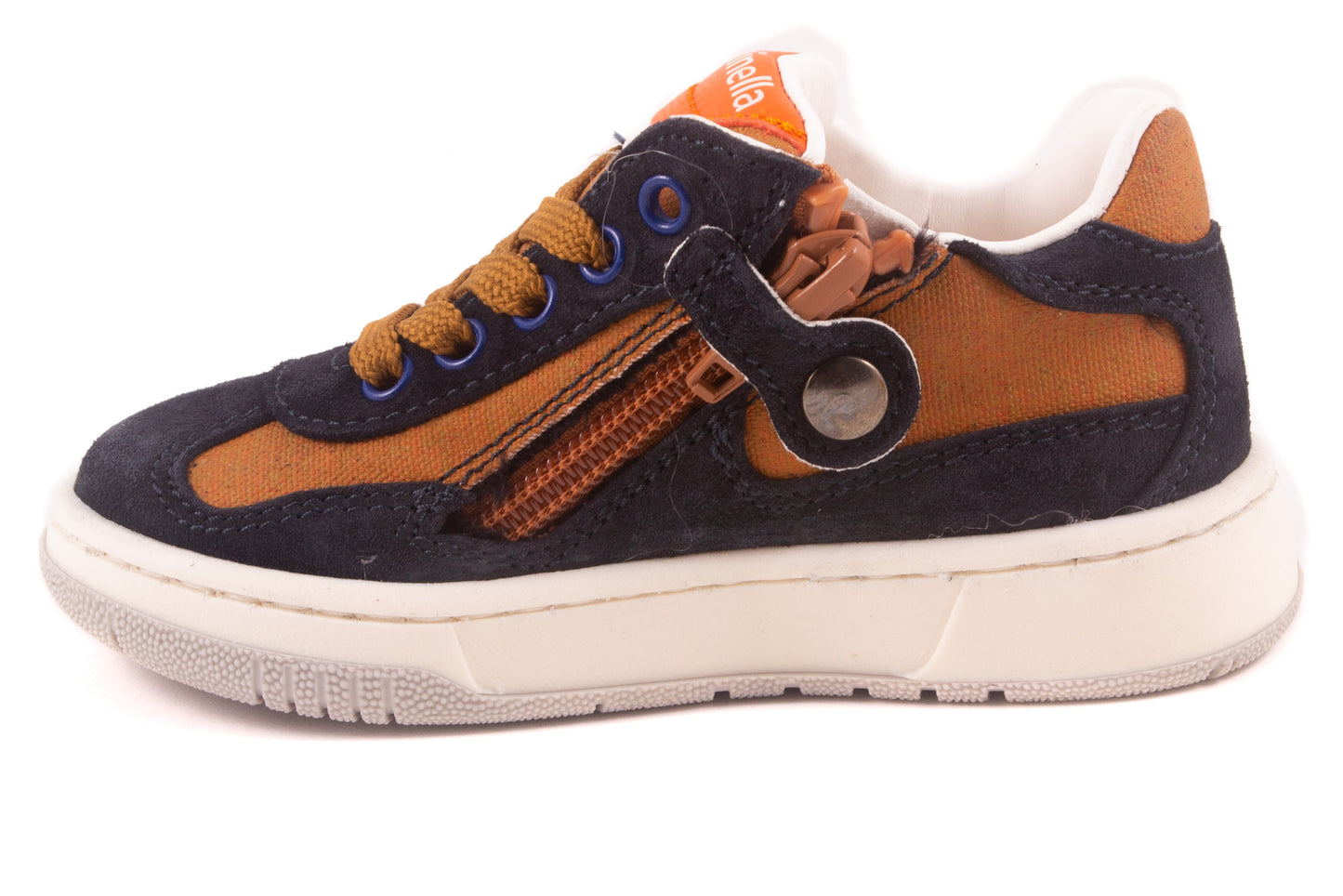 Sneaker Blauw Nubuck Oker Detail