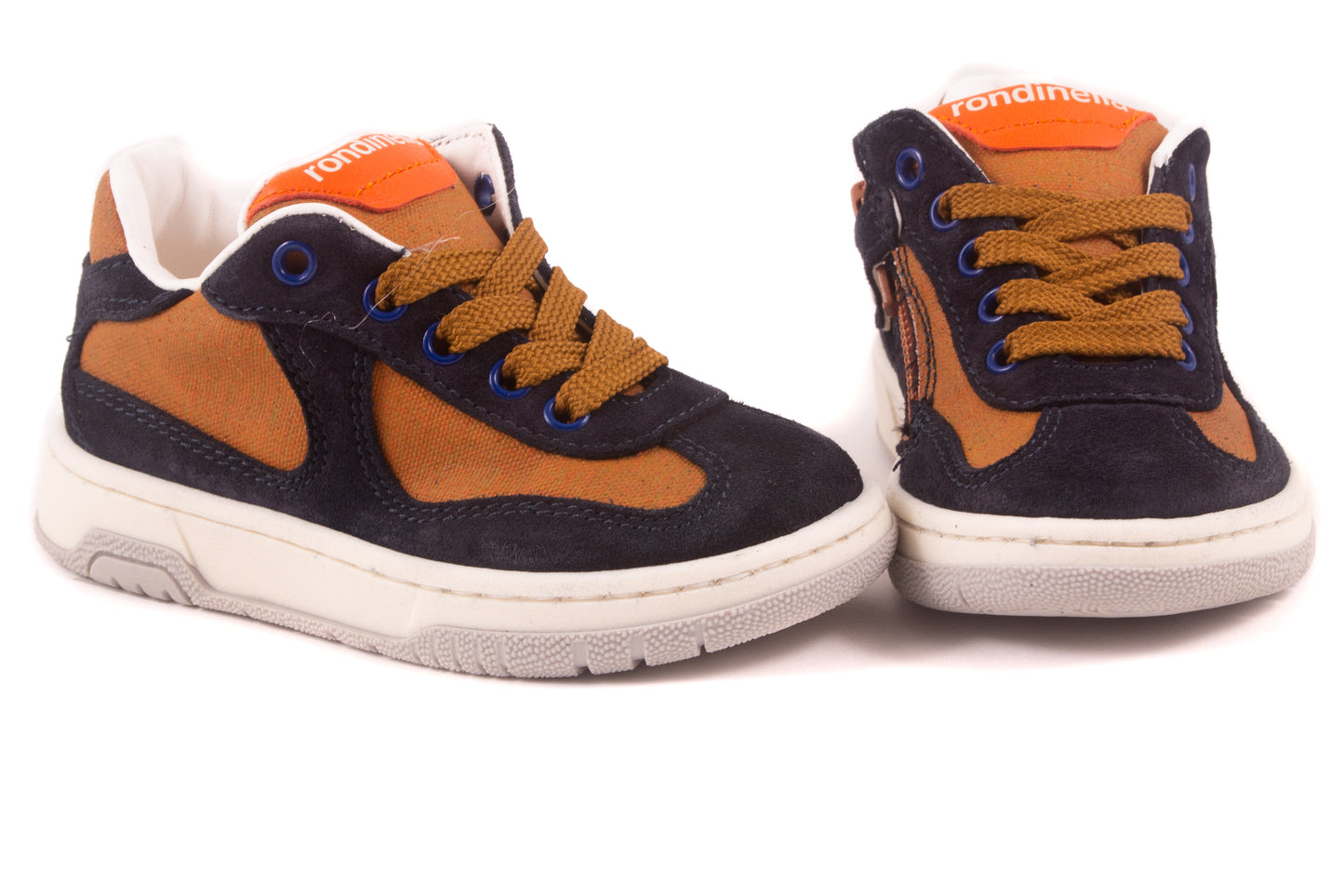 Sneaker Blauw Nubuck Oker Detail
