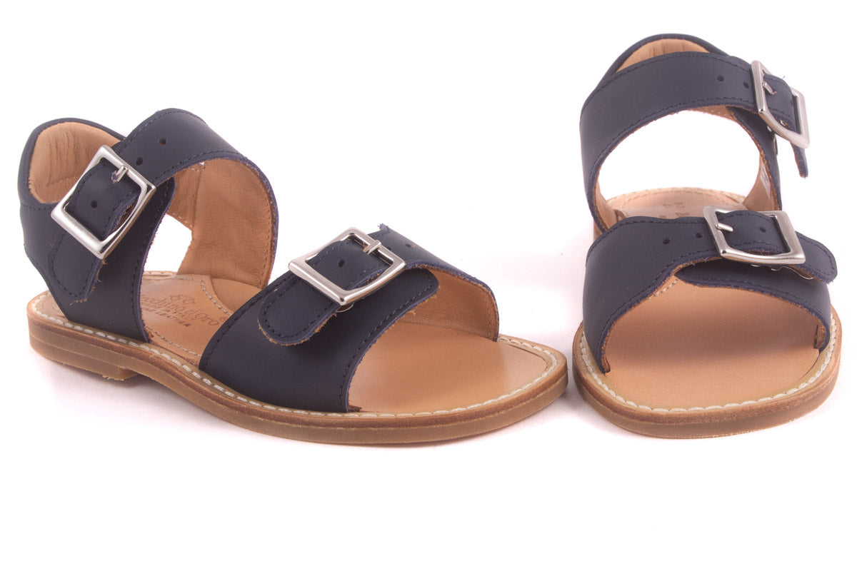 Sandaal 2 Gespen Klassiek Blauw