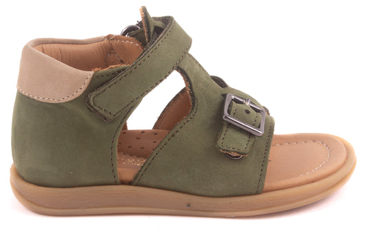 Sandaal Gesloten Hiel Groen Nubuck Velcro
