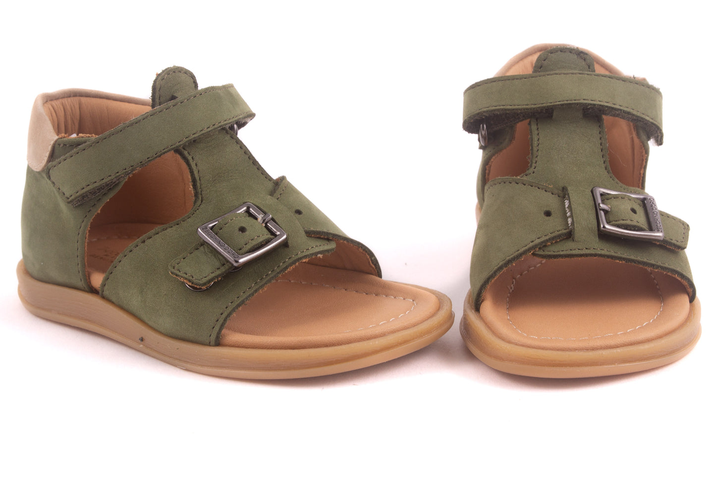 Sandaal Gesloten Hiel Groen Nubuck Velcro