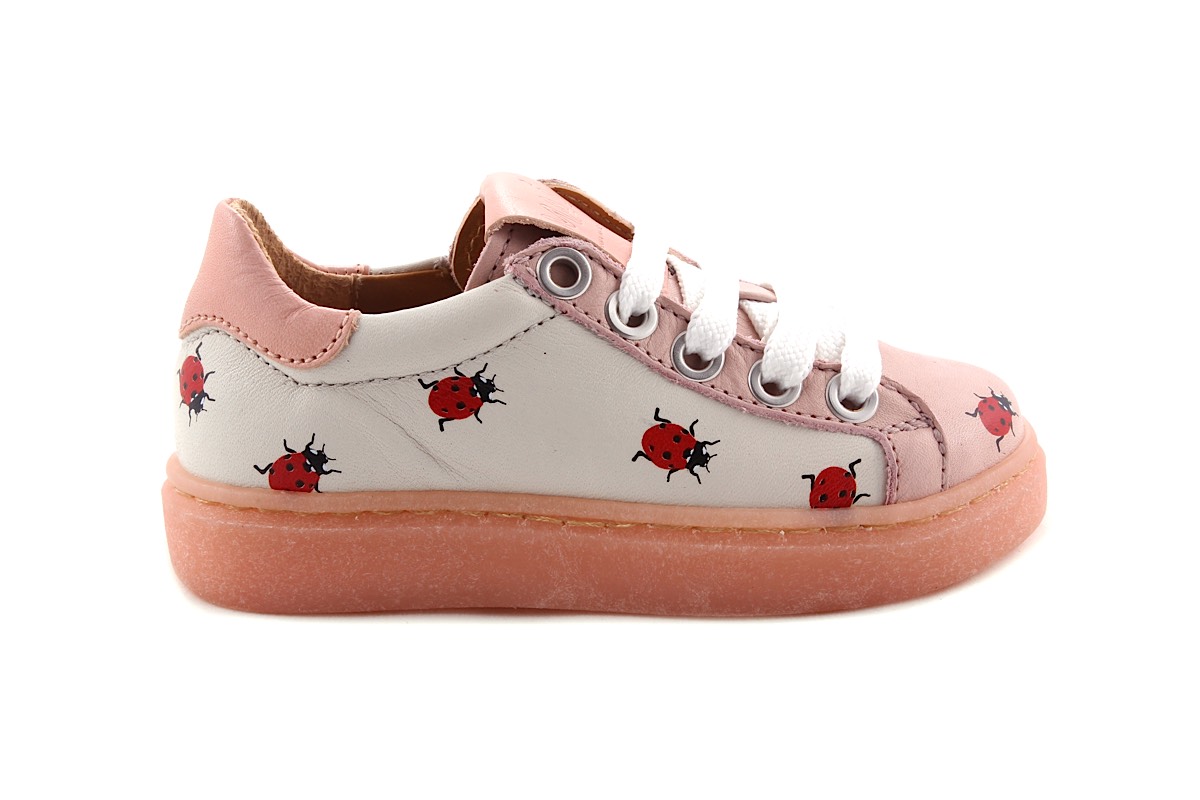Sneaker Roze Leder Laag Lieveheersbeestje