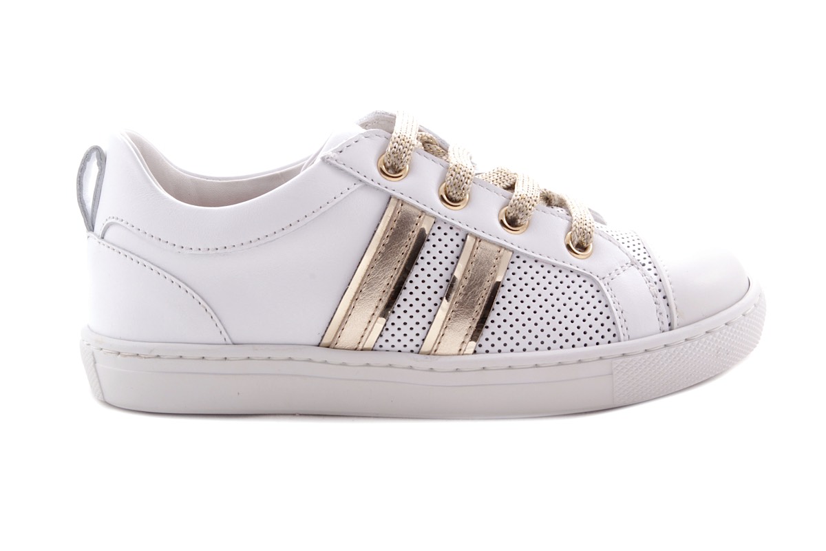 Sneaker Groot Wit Gouden Strepen