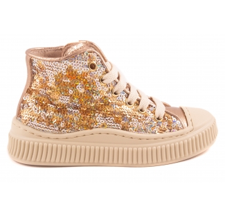 Sneaker Basket Goud Pailleten