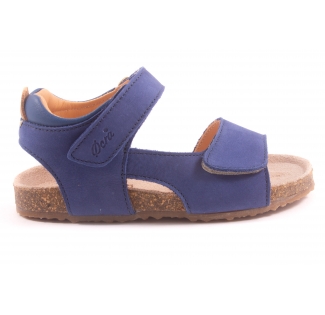 Sandaal Kurkzool Velcro Blauw Nubuck