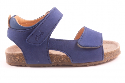 Sandaal Kurkzool Velcro Blauw Nubuck