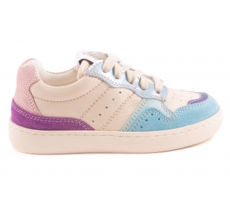 Sneaker Wit Leder Blauw Leder Paars Leder