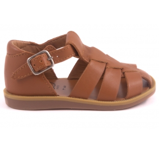 Sandaal Gesloten Cognac Leder