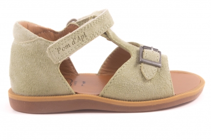 Sandaal Gespje Vooraan Mint Nubuck