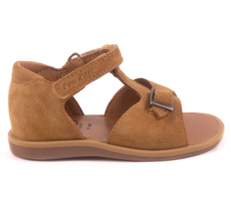 Sandaal Gespje Vooraan Cognac Nubuck