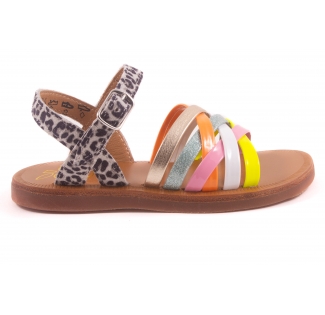 Sandaal Leopard Fluo Bandjes Voor