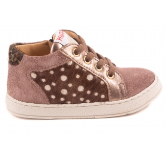 Sneaker Bruin Nubuck Bambi Pony Opzij