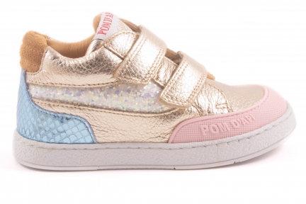 Sneaker Velcro Goud Metalic Roze Rubber Tip