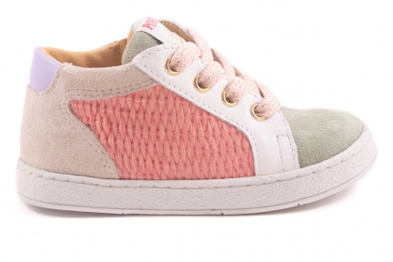 Sneaker Veter Mint Nubuck Tip Roze Opzij