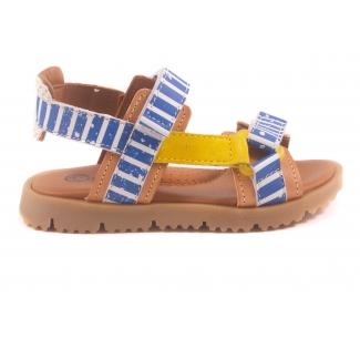 Sandaal Velcro Blauw Wit Streepjes