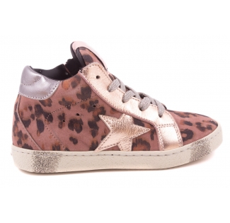 Sneaker Groot Roze Leopard Roze Metal Ster 